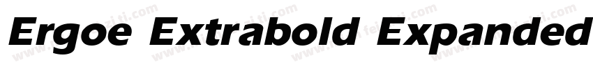 Ergoe Extrabold Expanded Italic字体转换